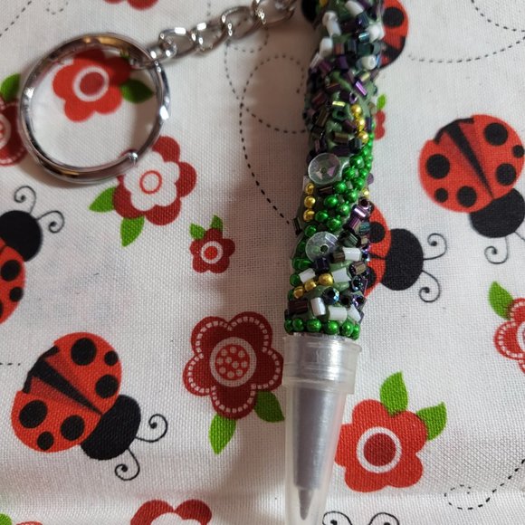 Beaded Ball Point keychain Pens You choose from 9 colors - Picture 2 of 9
